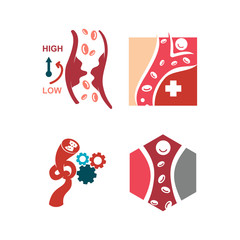 Cholesterol in artery health risk vector design Illustration
