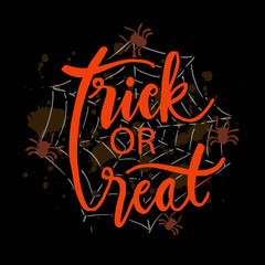 Trick or treat hand lettering