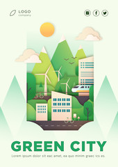 Eco city landing poster layout