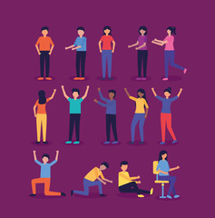 people teamwork flat design image