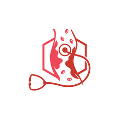 Cholesterol in artery health risk vector design Illustration