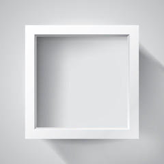 Realistic empty frame on light background, border for your creative project, mockup for you project. Vector design