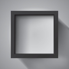 Realistic empty black frame on light background, border for your creative project, mockup for you project. Vector design