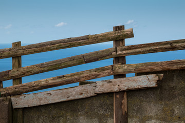 Wooden fence and Atlantic ocean