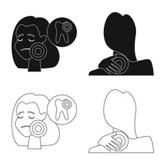 Vector illustration of hospital and rendering logo. Set of hospital and help vector icon for stock.