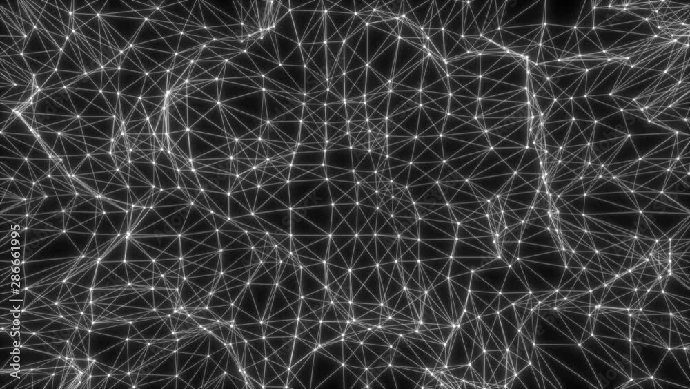 Wall mural dynamic black and white composition including various grids appearing with minimal simple dots. abst