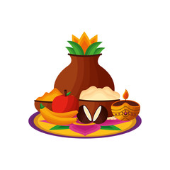 Clay pot of onam celebration design