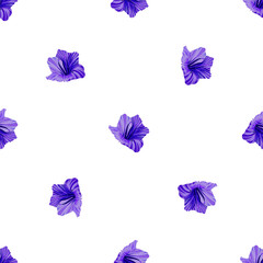 Hibiscus seamless pattern. Palm leaf. Flower background