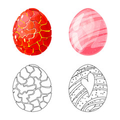 Isolated object of animal and prehistoric sign. Set of animal and cute stock symbol for web.