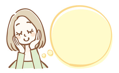 女性　吹き出し　想像　願い