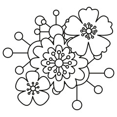 Isolated flowers ornament design