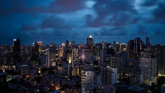 Bangkok street and temple timelapse in Thailand