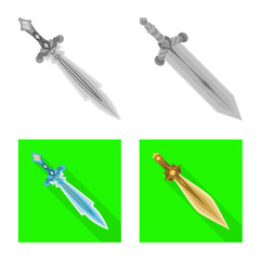 Vector design of game and armor logo. Set of game and blade stock vector illustration.