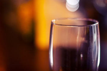 empty shinning glass on blurred background