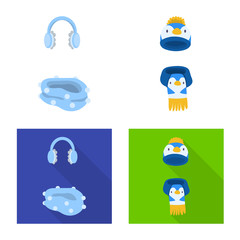 Fototapeta premium Vector design of clothes and texture icon. Collection of clothes and weather vector icon for stock.