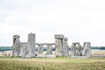 Closeup Stonehenge in Northern England, UK with rocks and details