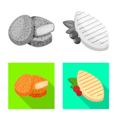 Vector illustration of product and poultry sign. Collection of product and agriculture vector icon for stock.