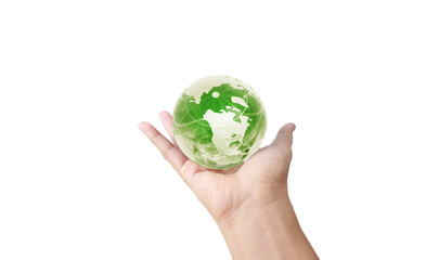 glass globe in hand