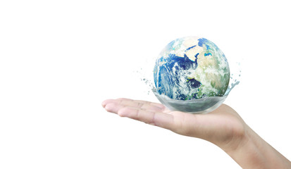 glass globe in hand