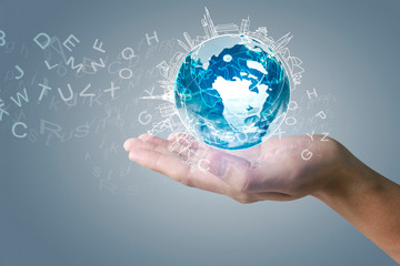 glass globe in hand