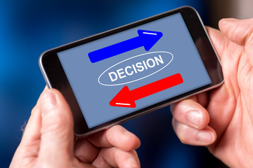 Decision concept on a smartphone