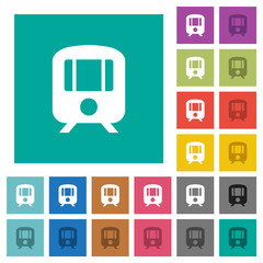 Train square flat multi colored icons