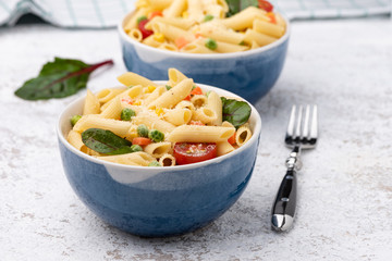 pasta with vegetable and cheese