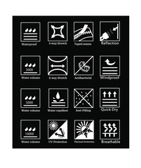 Funktionalitäts Icons Symbole sportswear 