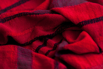 Red woolen fabric cloth background