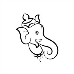 Ganesha The Lord Of Wisdom Calligraphic Style