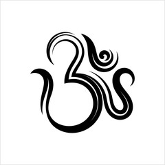 Aum (Om) The Holy Motif Calligraphic Style