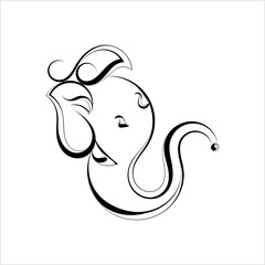 Ganesha The Lord Of Wisdom Calligraphic Style