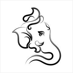 Ganesha The Lord Of Wisdom Calligraphic Style