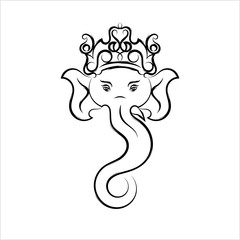 Ganesha The Lord Of Wisdom Calligraphic Style