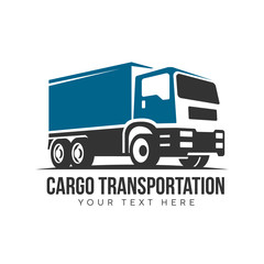 truck logistic cargo transportation service logo