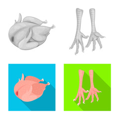 Vector design of product and poultry icon. Collection of product and agriculture vector icon for stock.