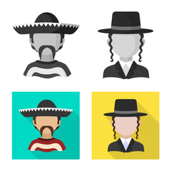 Vector design of imitator and resident icon. Collection of imitator and culture vector icon for stock.