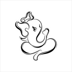 Ganesha The Lord Of Wisdom Calligraphic Style