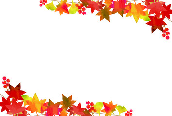 紅葉　フレーム　白背景