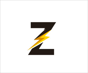 Thunder Z Letter icon,  flash Z logo icon