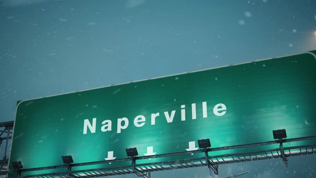 Airplane Landing Naperville in Christmas