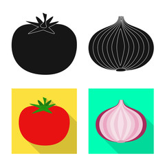 Vector design of taste and product logo. Set of taste and cooking vector icon for stock.