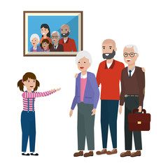 Obraz premium Isolated family members vector design