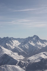 Fototapeta na wymiar Glacier de la Muzelle depuis le pic Blanc - Massif de l'Oisans