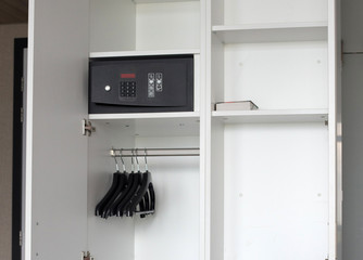 Safe box in a hotel room