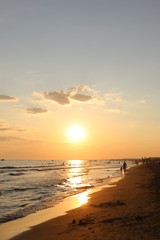 Naklejka premium Sunset ocean horizon sky clouds sunset landscape.Antalya /Turkey