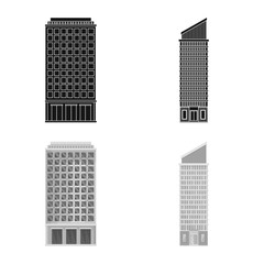 Vector design of municipal and center symbol. Set of municipal and estate stock vector illustration.