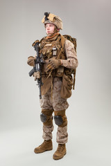 United States Army  marines ranger with assault rifle