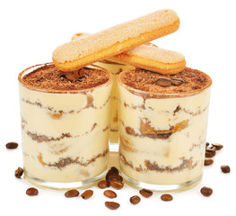 Tiramisu dessert in a glass