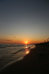 Sunset ocean horizon sky clouds sunset landscape.Antalya /Turkey